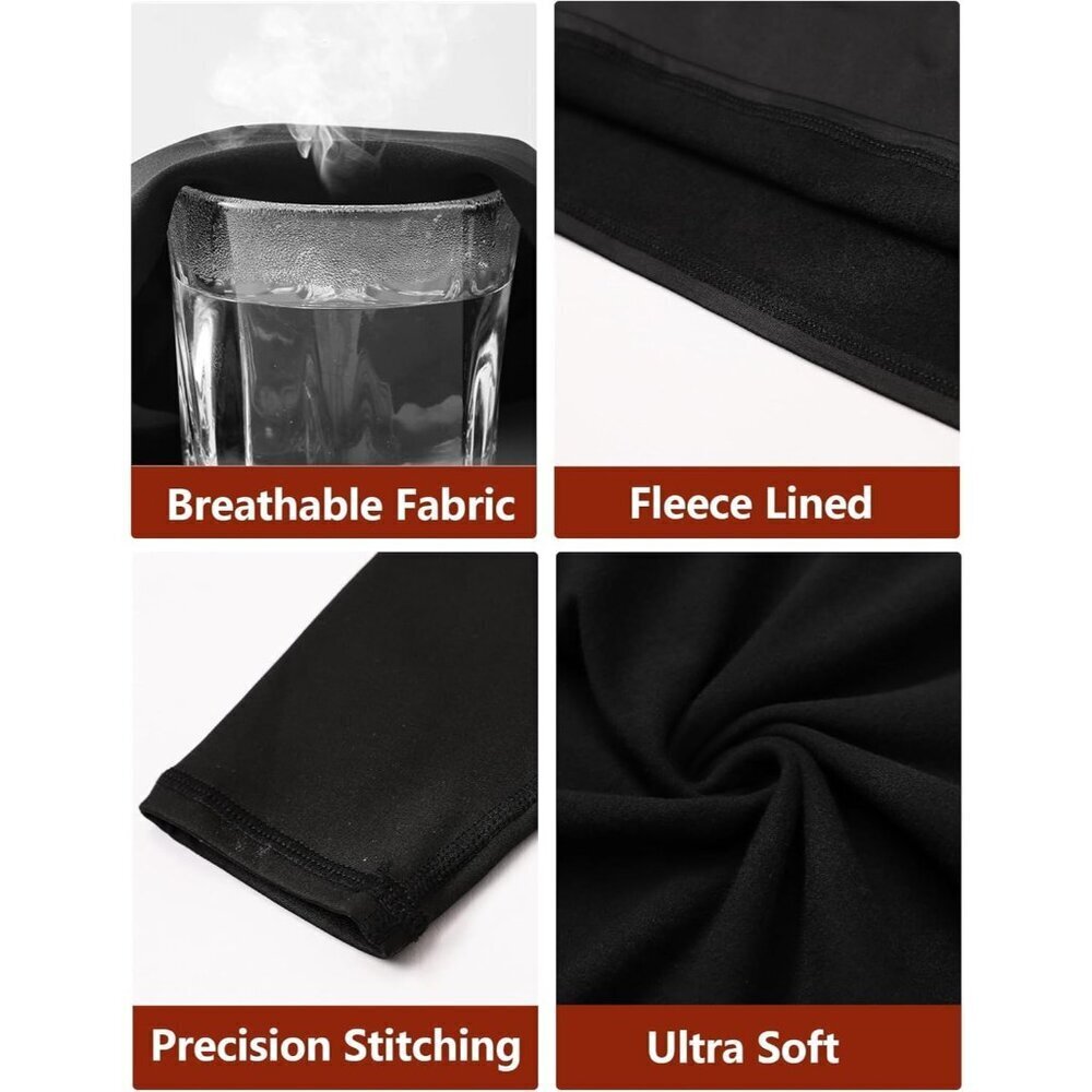 Women’s Thermal Fleece-Lined Compression Long Sleeve Base Layer Top Pack of 4 - Picture 4 of 7
